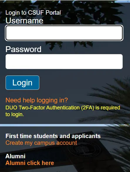 Csuf Student Portal Login